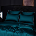 КПБ Однотонный Сатин Премиум на резинке OCPR007, Евро, 4 наволочки, простынь 140*200*30