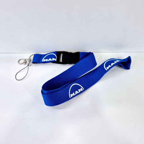 MAN (синий) Люкс / Брелок, шнурок для ключей на шею MAN (Ман), ланъярд, крафт, синий (1 шт)
