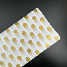 Бумага тишью 50*66 см 10 шт с золотым горохом белая