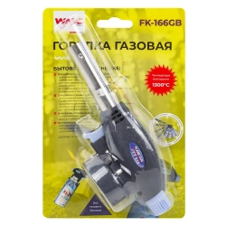 Горелка газовая на цанговый баллон (t-1300гр., L-170мм), в блистере WMC TOOLS WMC-FK-166GB