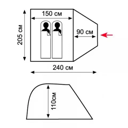 Палатка Tramp Lite Fly 2-x местная, Coyote