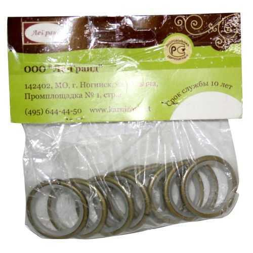 Кольцо с пластиковой вставкой d19/16 серебро-мат (10шт)