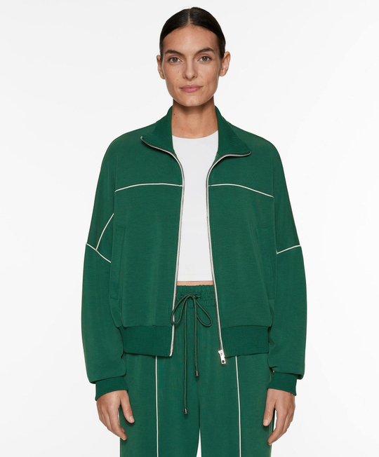 Oysho Куртка из модала с окантовкой, изумрудно-зеленый