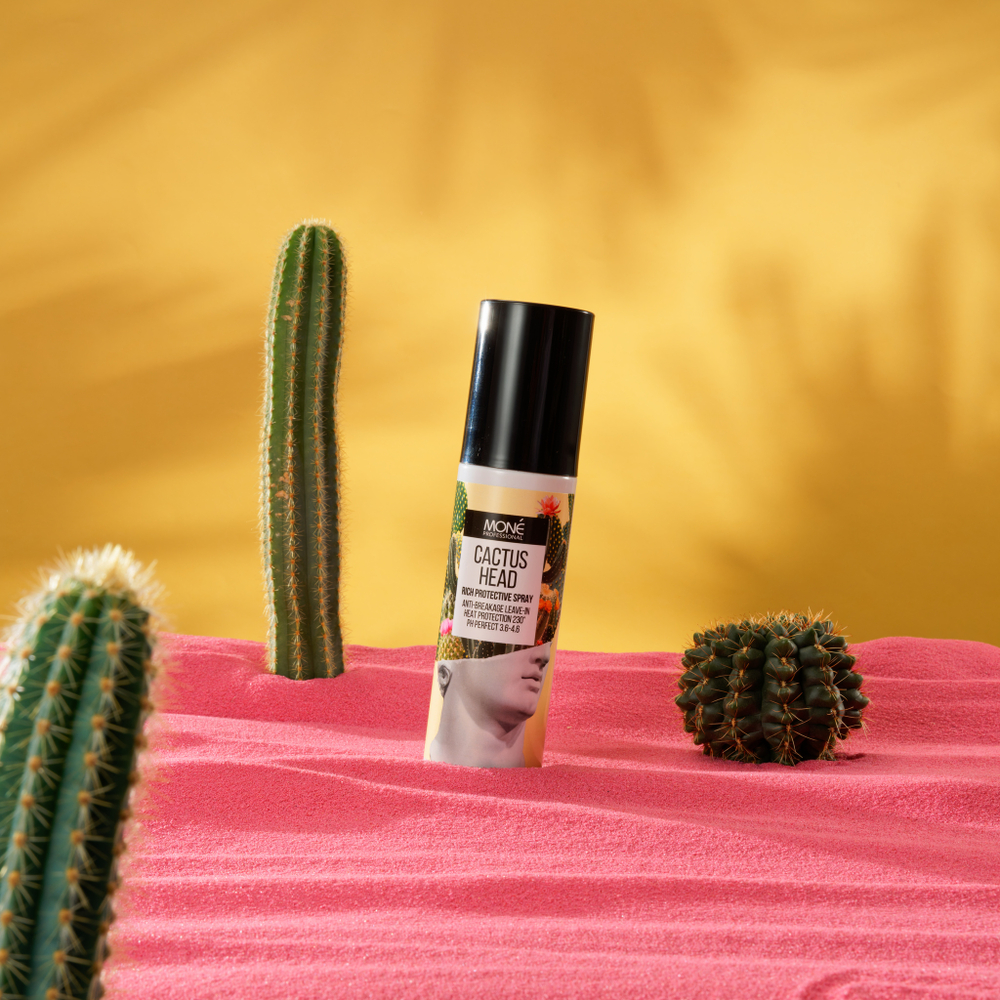 Многофункциональный термозащитный спрей для волос 2 в 1 Mone Professional CACTUS HEAD RICH PROTECTIVE SPRAY, 150 мл