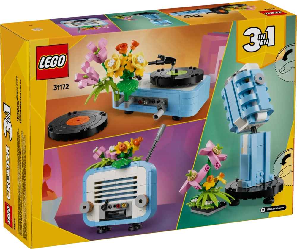 Конструктор LEGO Creator 3in1 31172 Проигрыватель пластинок с цветами
