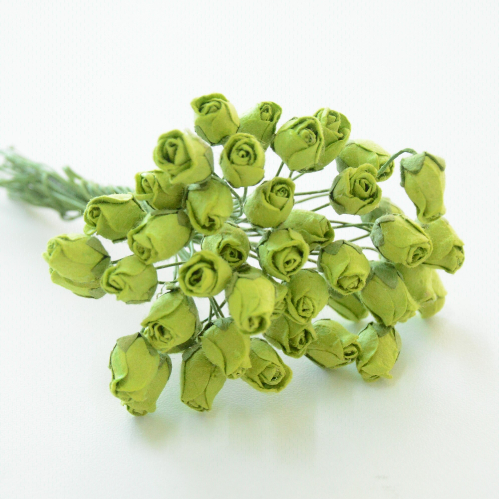 Роза бутон средняя на ножке, длина 1,5см, цвет в ассортименте