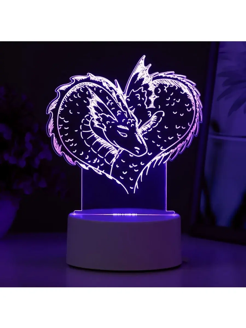 Светильник 3D ночник RISALUX «Драконы», LED RGB, от сети, 14