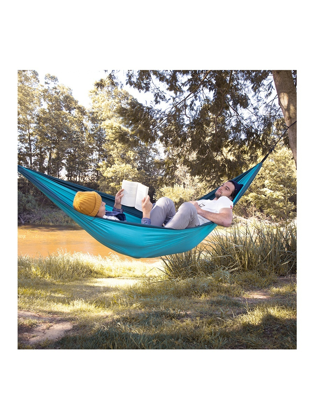 Гамак Naturehike без планок, туристический двойной, эпонж, синий