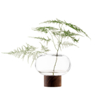 Ваза oblate, 13,5 см, прозрачная/орех