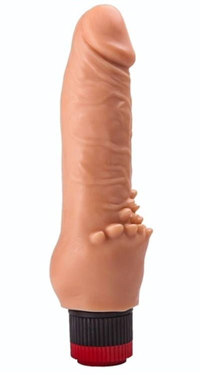 Гелевый вибратор с шипиками для массажа клитора - 17,8 см. (Цвет: телесный)