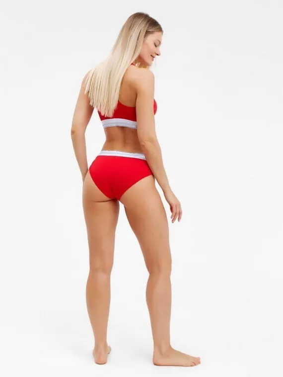 Комплект женский (топ/трусы), цвет красный МИКС, размер 44-46
