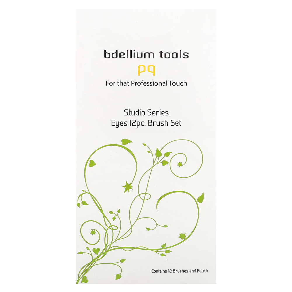 Bdellium Tools, Studio Line, набор кисточек для глаз и чехол, в комплект входит 12 предметов