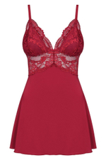 Коротенький бэби-долл с кружевным верхом (Размер: L-XL) (Цвет: малиновый)