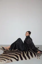 Юбка макси с кружевом, Черная