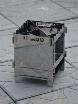 Следопыт / Печь туристическая - печка щепочниица походная, разборная. Изготовлена из нержавеющей стали.