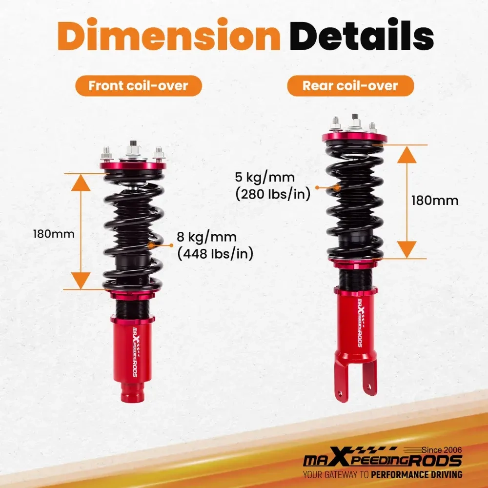 Coilovers Shocks Absorber Kit подходит для автомобиля Honda Civic / CRX 88-91 EE EF EC