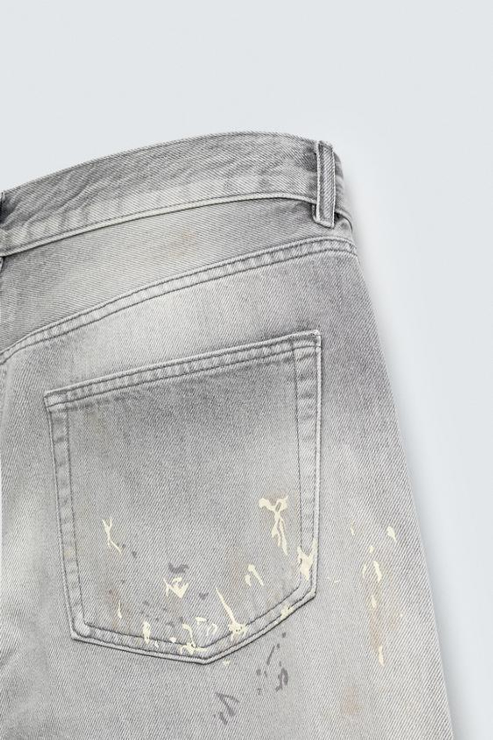 ZARA ДЖИНСЫ СВОБОДНОГО КРОЯ С БРЫЗГАМИ, СЕРЫЙ