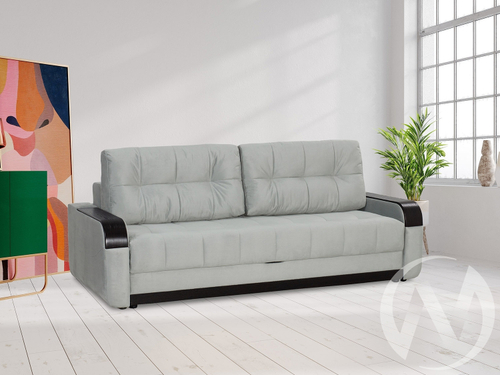 Диван прямой Татьяна 5 (БД) Optima/Bismark 13 (велюр светло-серый)