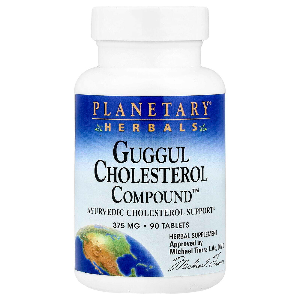 Planetary Herbals, Холестериновые соединения гуггула, 375 мг, 90 таблеток