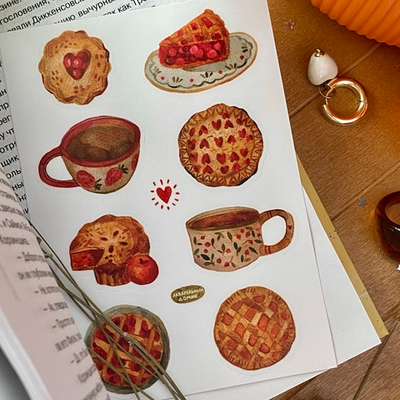 🥧стикерпак "чай с пирогами"☕️