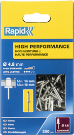RAPID R:High-performance-rivet, 4.8 х 20 мм, 250 шт, алюминиевая высокопроизводительная заклепка (5001439)