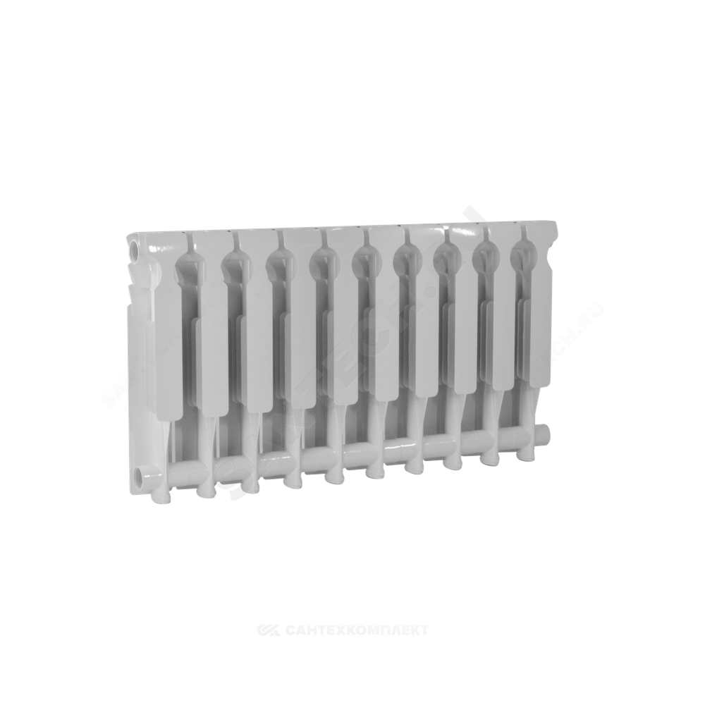 Радиатор алюминиевый Delta Plus 350 4 секции Qну=412 Вт RAL 9016 (белый) Ogint