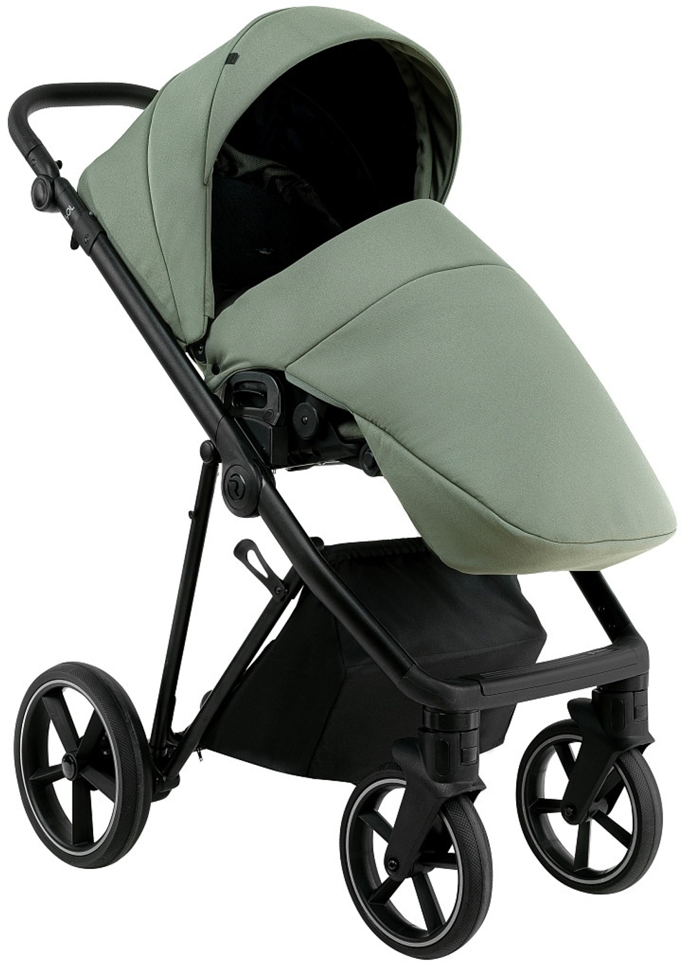 Детская коляска Roan Sol 2.0 3 в 1 с автокреслом Pituso Santiso Pro Black SLL/33/T Sage Green/Black/руч.Black
