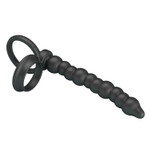 Черная насадка на пенис для двойного проникновения Dillion (Цвет: черный)