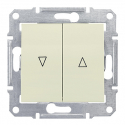 Переключатель (бежевый) Sedna СП 2-м для управл.жалюзи,мех.блок