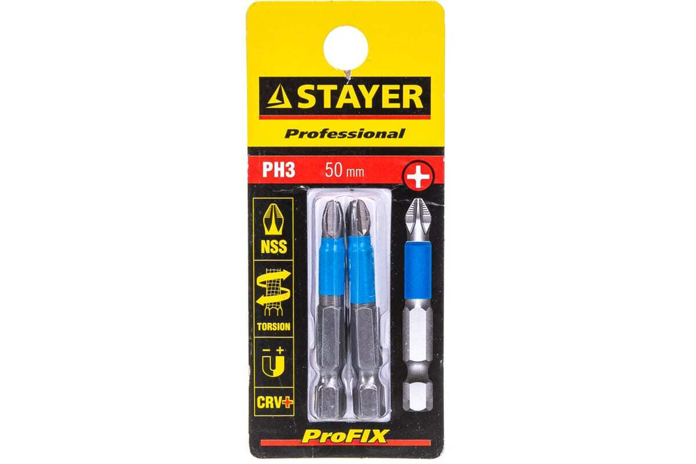 Биты (E 1/4"; PH 3; 50 мм; 2 шт.) STAYER 26203-3-50-02