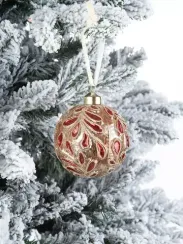 Винтажный стеклянный шар Графские сады Камелия 8 см., 1 шт., Karlsbach (12862)