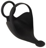 Черная вибронасадка для эрекции и стимуляции мошонки Cock ring with RC ball massager