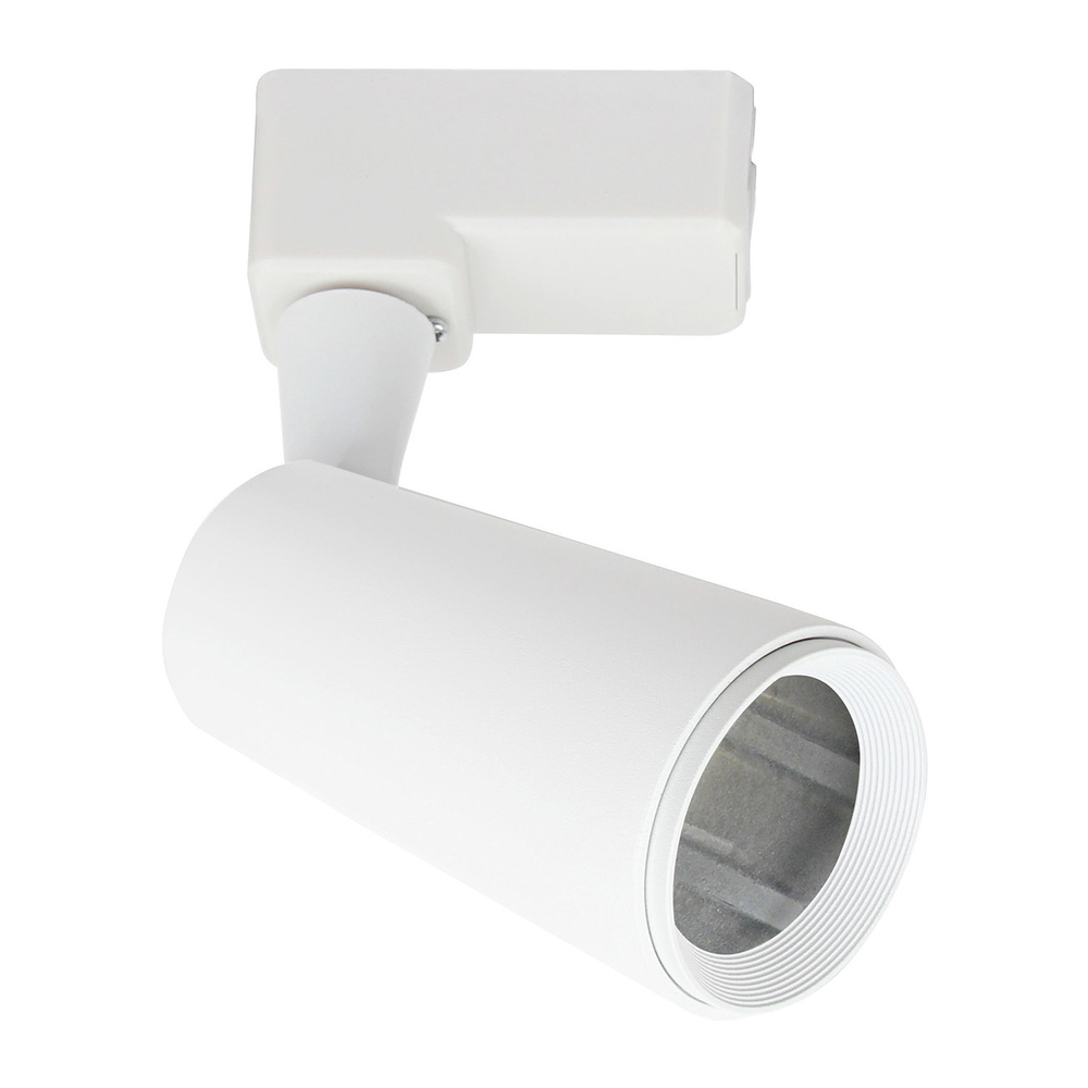 Светильник для однофазной трековой системы под лампу GU10 max 50Вт (лампа в комплект не входит),материал  алюминий/пластик, цвет белый матовый