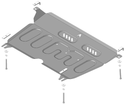 Стандартная Защита Двигателя, КПП. 1,5 мм, Сталь. для Toyota Camry 2018-2022, Toyota RAV 4 2019-2022 АвтоСтандарт.52504