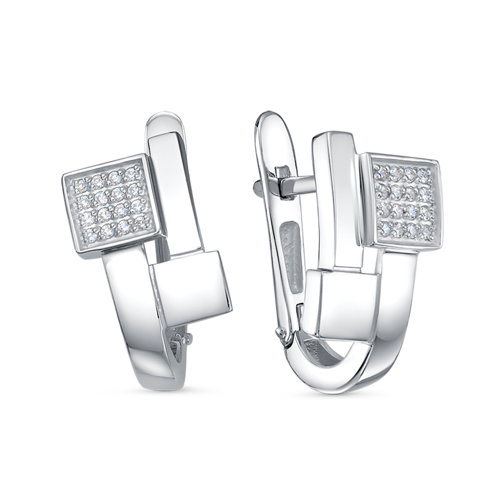 Серьги из серебра 925 пробы с Фианит