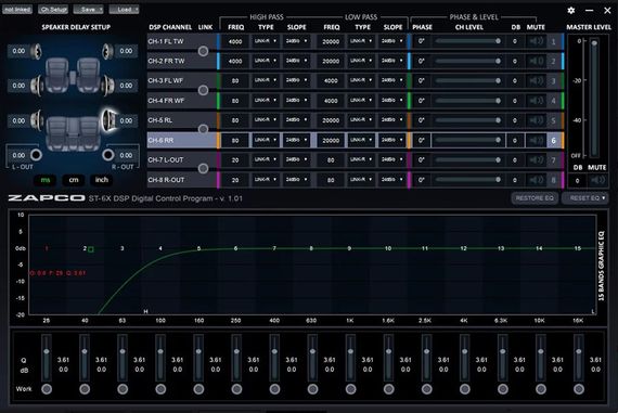 Усилитель+процессор ZAPCO ST-6X DSP III + HD-BT II-D