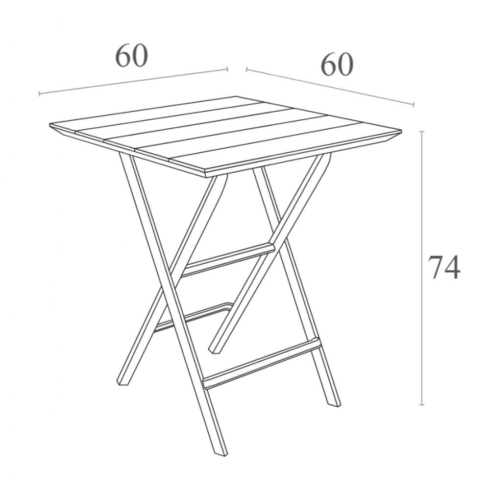 Стол пластиковый складной Siesta Contract Helen Folding Table 60, марсала