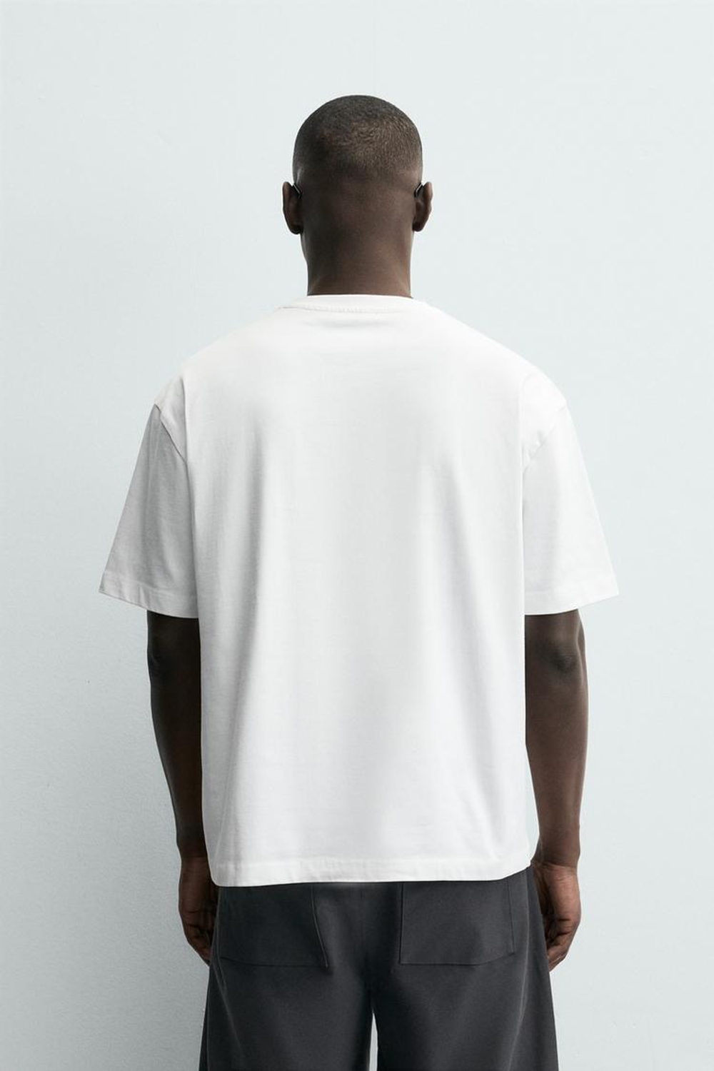 ZARA ФУТБОЛКА RELAXED FIT, БЕЛЫЙ