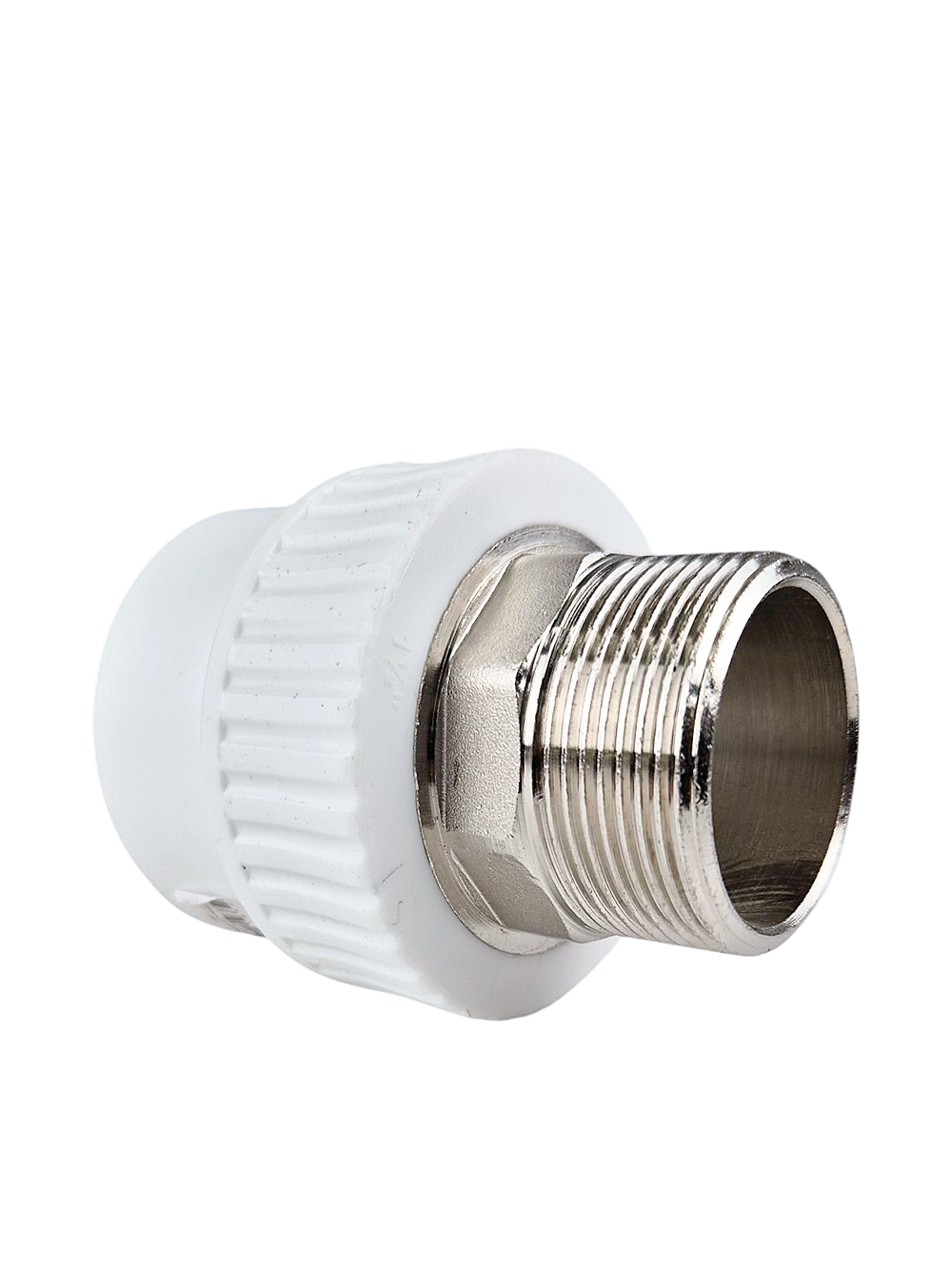 Муфта комбинированная под ключ PPR наружная резьба  50х1 1/2,  белый, РТП (22/2)