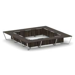 Steel Meet Стол переговорный квадратный KM-PR.B.SP-24K Дуб Мали/Графит Глянец/Металл Серый 4800*4800