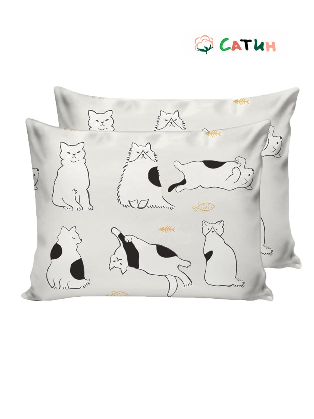Наволочка комплект 2шт Milky Garden "Кошки" 40х60 см