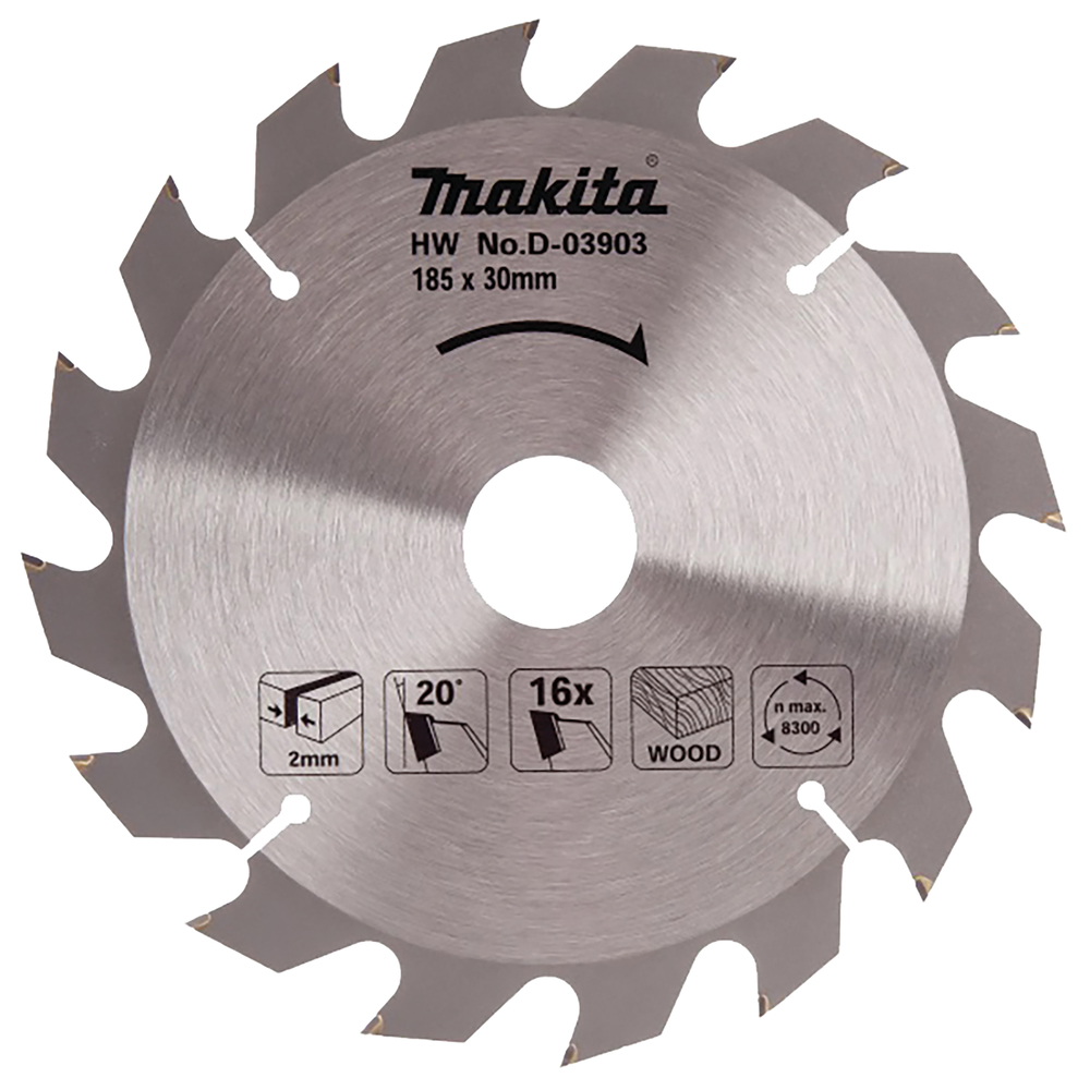 Пильный диск для дерева 185x30/16/20x2x16T Makita D-03903