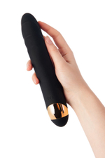 Чёрный вибратор WANAME Storm со стимулирующими рёбрами - 22,5 см. (Цвет: черный)