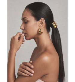 Резинка для волос металлическое полукольцо «TRIPLE HAIR CUFF SILVER», золото/серебро