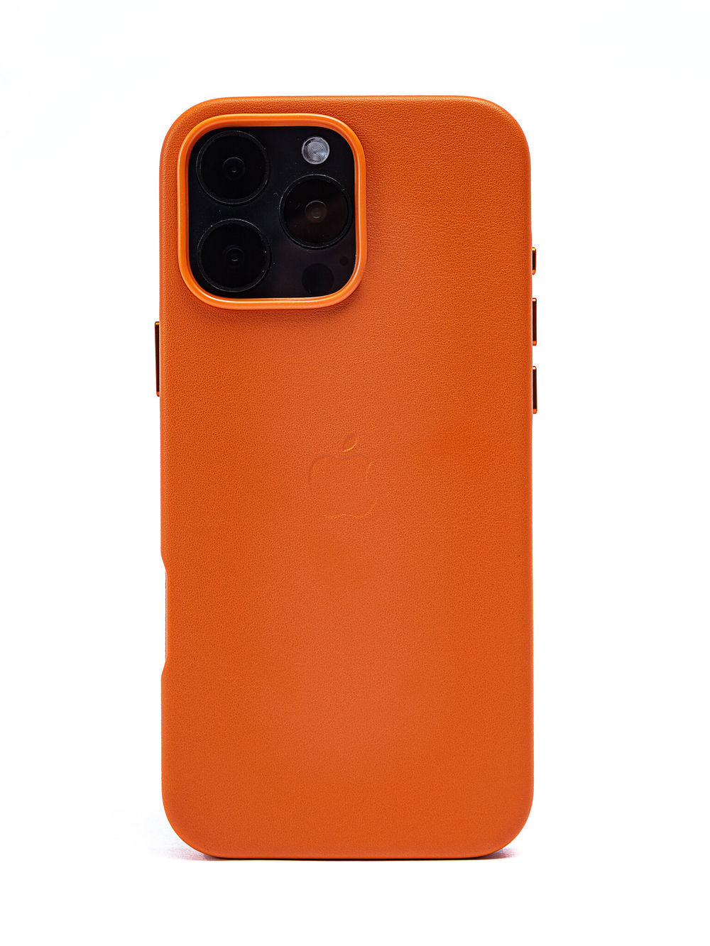 Кожаный чехол Leather Case iPhone 16 Pro MAX Оранжевый