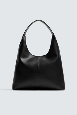 ZARA ОДНОТОННАЯ СУМКА-ШОПЕР, ЧЕРНЫЙ