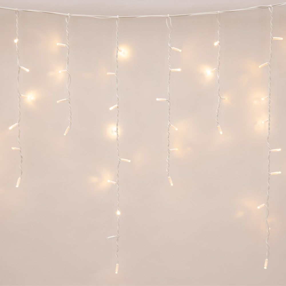 ULD-B3010-200-SWK WARM WHITE IP67 Бахрома светодиодная со статическим свечением. 3м. Соединяемая. 200 светодиодов. Теплый белый свет. Провод белый. TM Uniel.