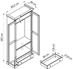 Шкаф для одежды Асти из МДФ и натурального дуба