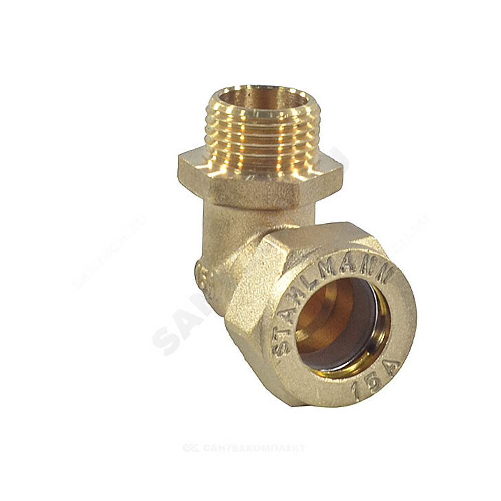 Угольник латунь 90гр 15Aх1/2" обжим/НР STAHLMANN SEML1501/2BEF
