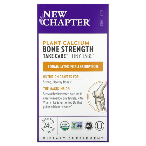 New Chapter, Bone Strength Take Care, добавка для укрепления костей с растительным кальцием, 240 вегетарианских мини-таблеток